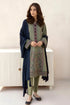 SGR-710 Dhanak 3PC Unstiched Heavy Embroidered Suit With Embroidered Sleeves