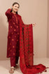 SGR-750 DHANAK 3PC UNSTICHED HEAVY EMBROIDERD SUIT WITH DIGITAL PRINTED WOOL SHAWL