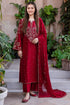 BT-2800A Unstitched Fully Embroidered Dhanak Suit With Embroidered Dhanak Shawl