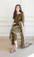 SGR-10 Unstitched Heavy Embroidered Dhanak Suit With Dhanak Shawl