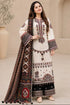 SR-JZ2800(D) Dhanak Unstitched Fully Sequence Embroidered 3pc Suit With Digital Printed Wool Shawl