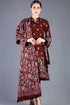 SGR-655 Dhanak 3PC Unstiched Heavy Embroidered Suit With Patches And Heavy Embroidered Shawl