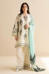 CO 492 Digital Printed 3Pc Unstitched Lawn Suit With Digital Printed Monar Dupatta
