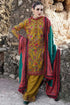 SGR-675 Dhanak 3PC Unstiched Heavy Embroidered Suit With Digital Printed Wool Shawl And Trouser Embroidrey